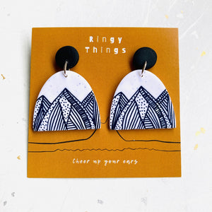 Doodle Mountains - Semioval Dangles 02