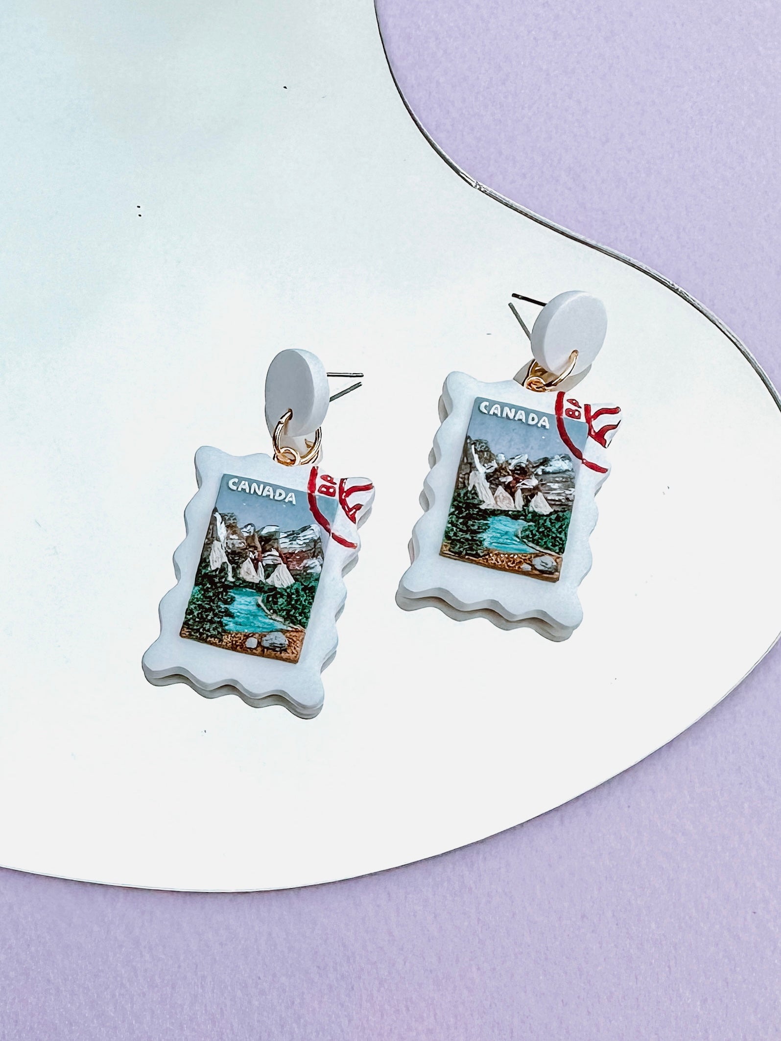 Canada Postage Stamp Earrings