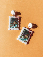 Load image into Gallery viewer, Iceland Postage Stamp Earrings
