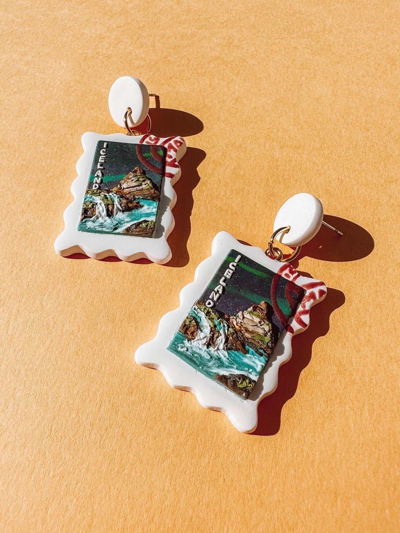 Iceland Postage Stamp Earrings