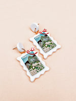Load image into Gallery viewer, Peru Postage Stamp Earrings

